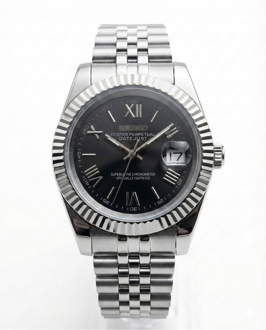 Datejust MOD Black Roman