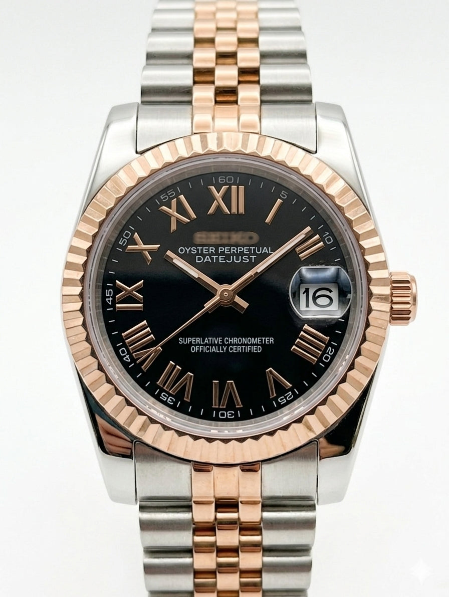 Datejust MOD Black Rose Gold Silver