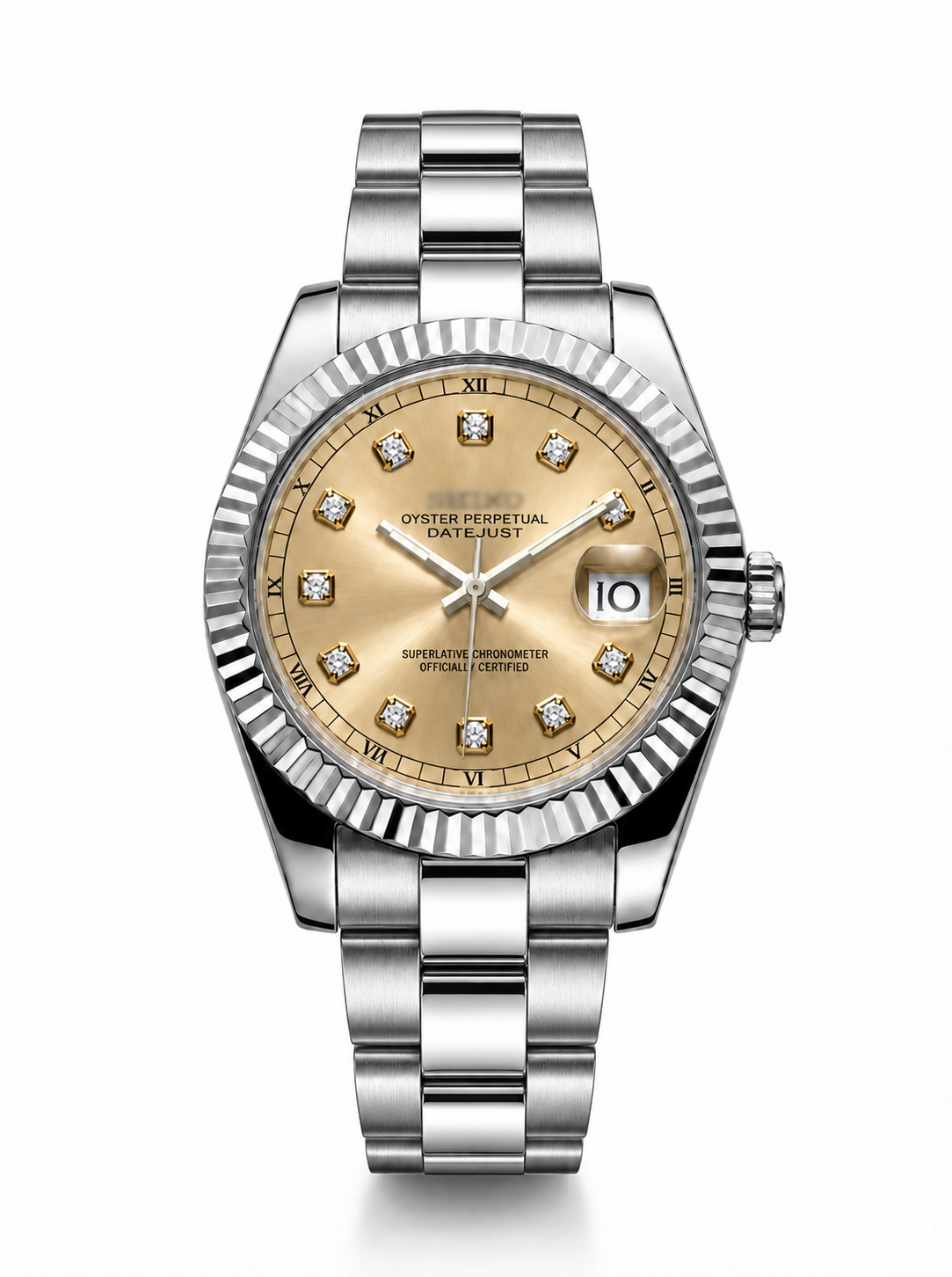 Datejust MOD Champagne Diamond Style Roman Dial — Oyster bracelet