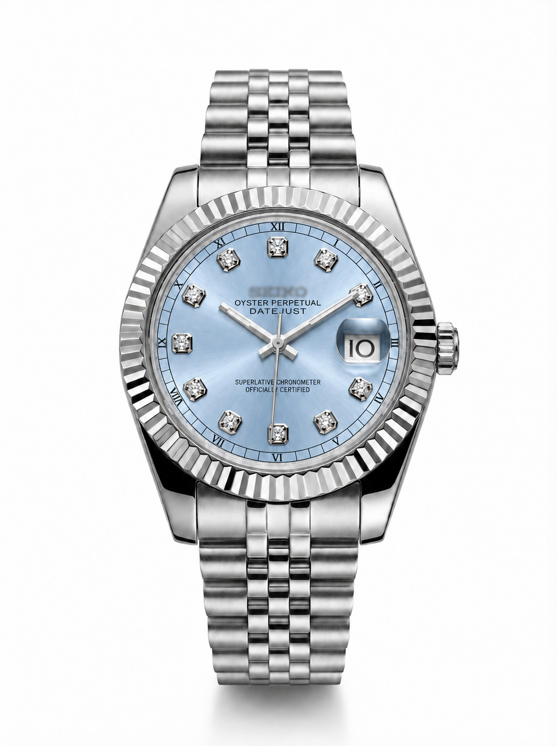 Datejust MOD Ice Blue Diamond Style Roman Dial with Jubilee bracelet