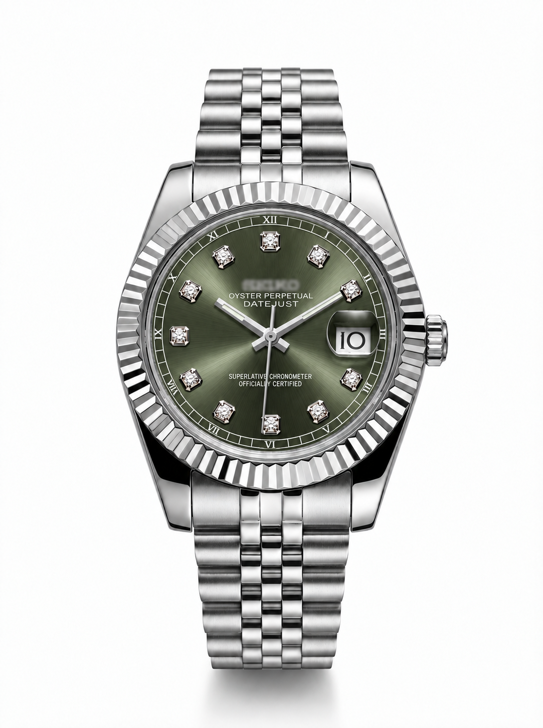 Datejust MOD Olive Green Diamond Style Roman Dial with Jubilee bracelet